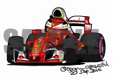 画像: ディフォルメカーイラスト　フェラーリF16H