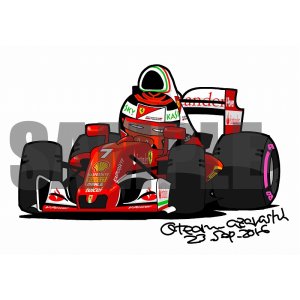 画像: ディフォルメカーイラスト　フェラーリF16H